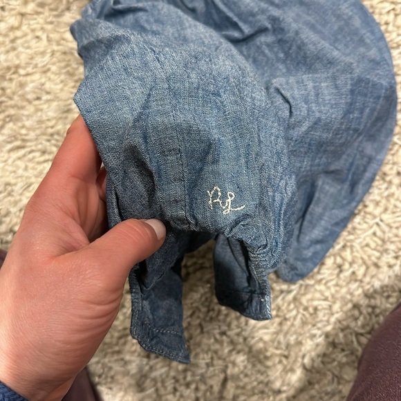 Ralph Lauren ruffle neck sleeveless, snap bottom romper -6m - Picture 4 of 5